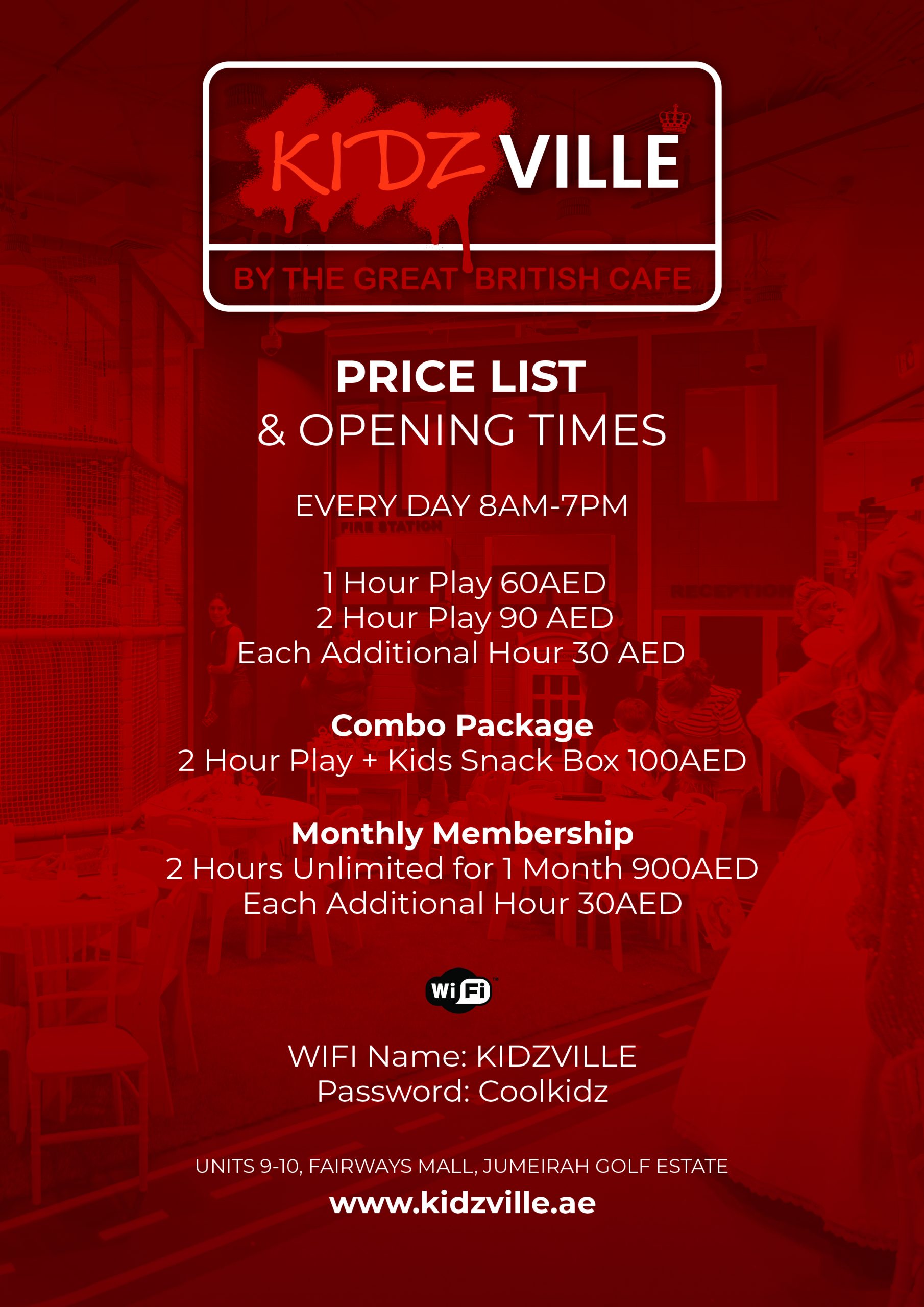 Price List Kidzville